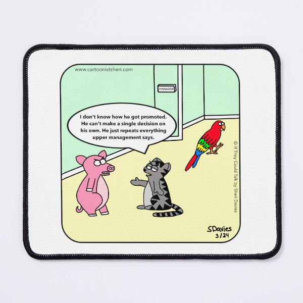 Item preview, Parrot Manager Cartoon designed and sold by CartoonistSheri.