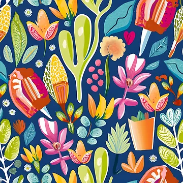 Artwork thumbnail, Flowers Pattern by RkskArt