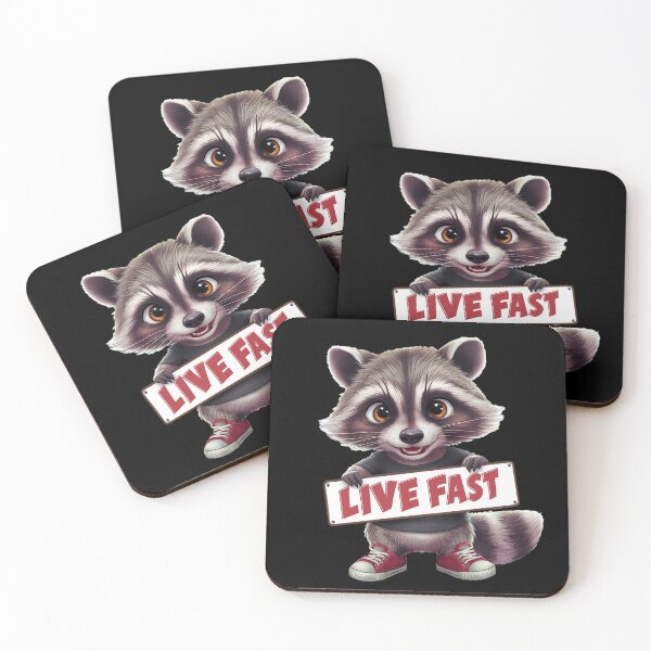 Item preview, Raccoon live fast designed and sold by FatGiantCat.
