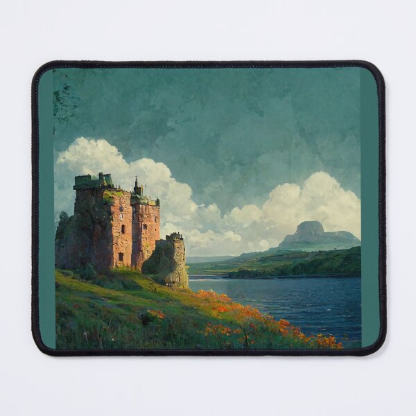 Item preview, Fantasy Castle Painting Overlooking Lake And Mountain designed and sold by ZGigerBarker.