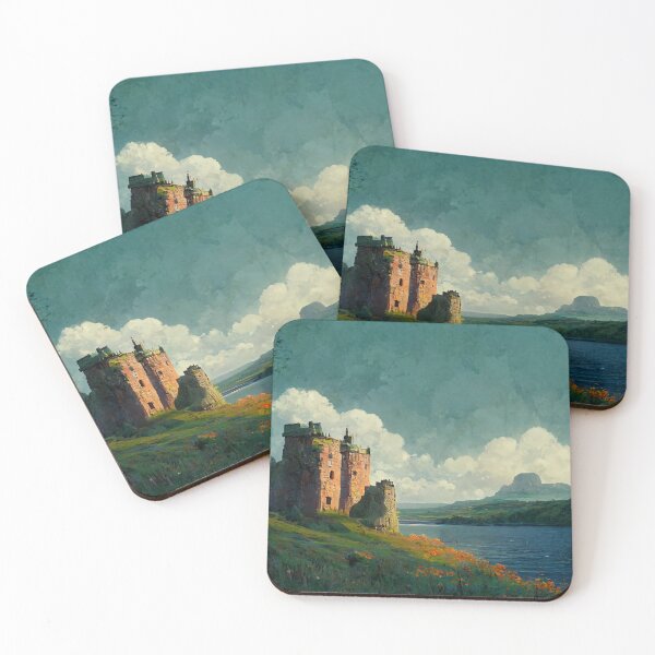 Item preview, Fantasy Castle Painting Overlooking Lake And Mountain designed and sold by ZGigerBarker.