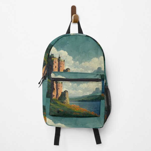 Item preview, Fantasy Castle Painting Overlooking Lake And Mountain designed and sold by ZGigerBarker.