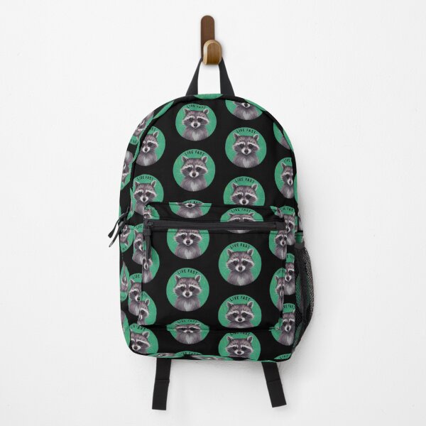 Item preview, Raccoon live fast green designed and sold by FatGiantCat.