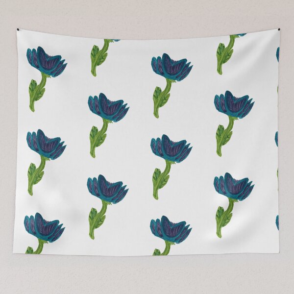 Item preview, Simple design flower in blue  designed and sold by Beeinbliss.