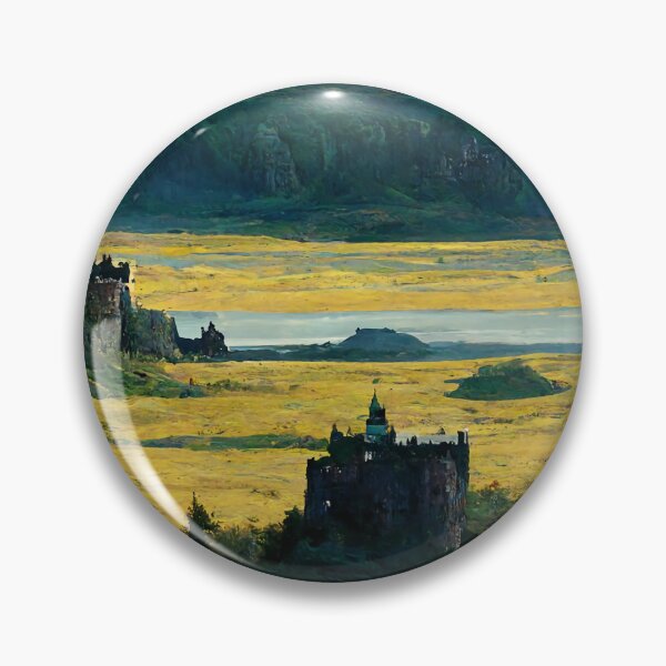 Item preview, Fantasy Castle Painting Overlooking Lake And Ruin designed and sold by ZGigerBarker.