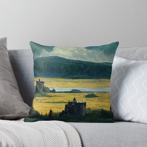 Item preview, Fantasy Castle Painting Overlooking Lake And Ruin designed and sold by ZGigerBarker.