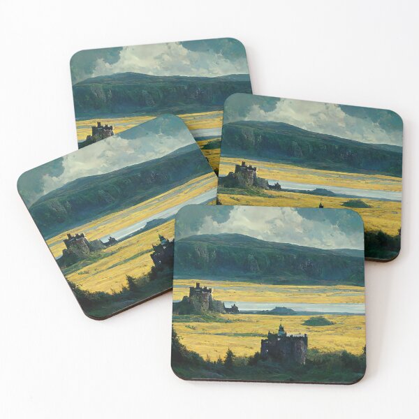 Item preview, Fantasy Castle Painting Overlooking Lake And Ruin designed and sold by ZGigerBarker.