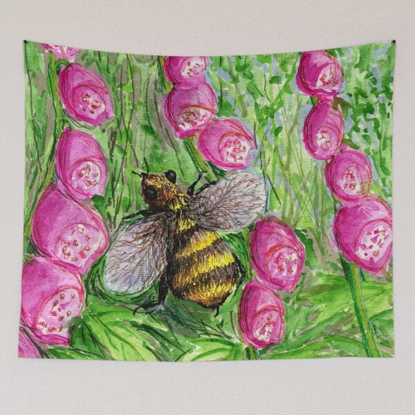 Item preview, Bee and Foxgloves designed and sold by LymphomaLass.