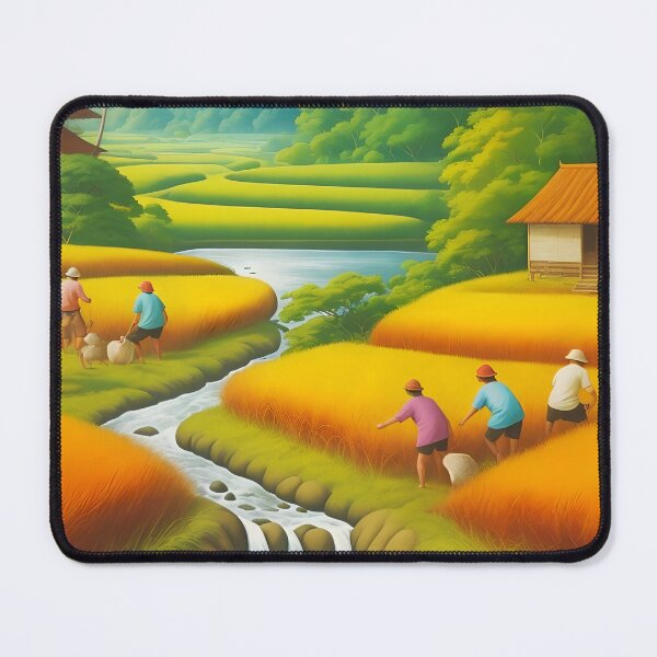 Item preview, Landscape Village Rice Field  designed and sold by fambrostore.