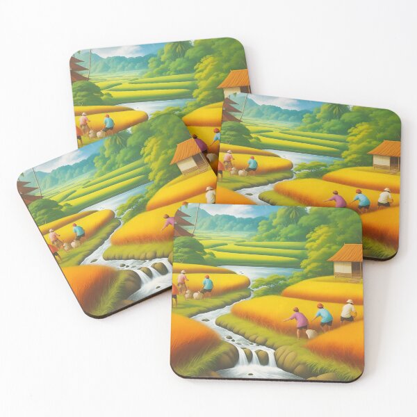 Item preview, Landscape Village Rice Field  designed and sold by fambrostore.