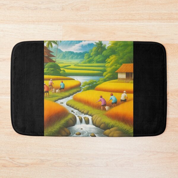 Item preview, Landscape Village Rice Field  designed and sold by fambrostore.