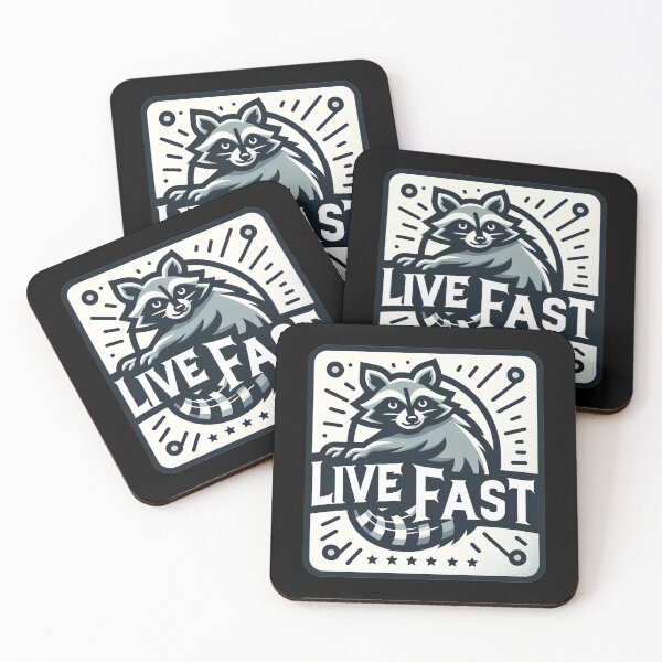 Item preview, Raccoon live fast green designed and sold by FatGiantCat.