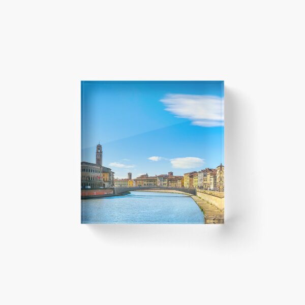 Item preview, Pisa, Arno river and Ponte di Mezzo bridge. Italy designed and sold by Stefano Orazzini.