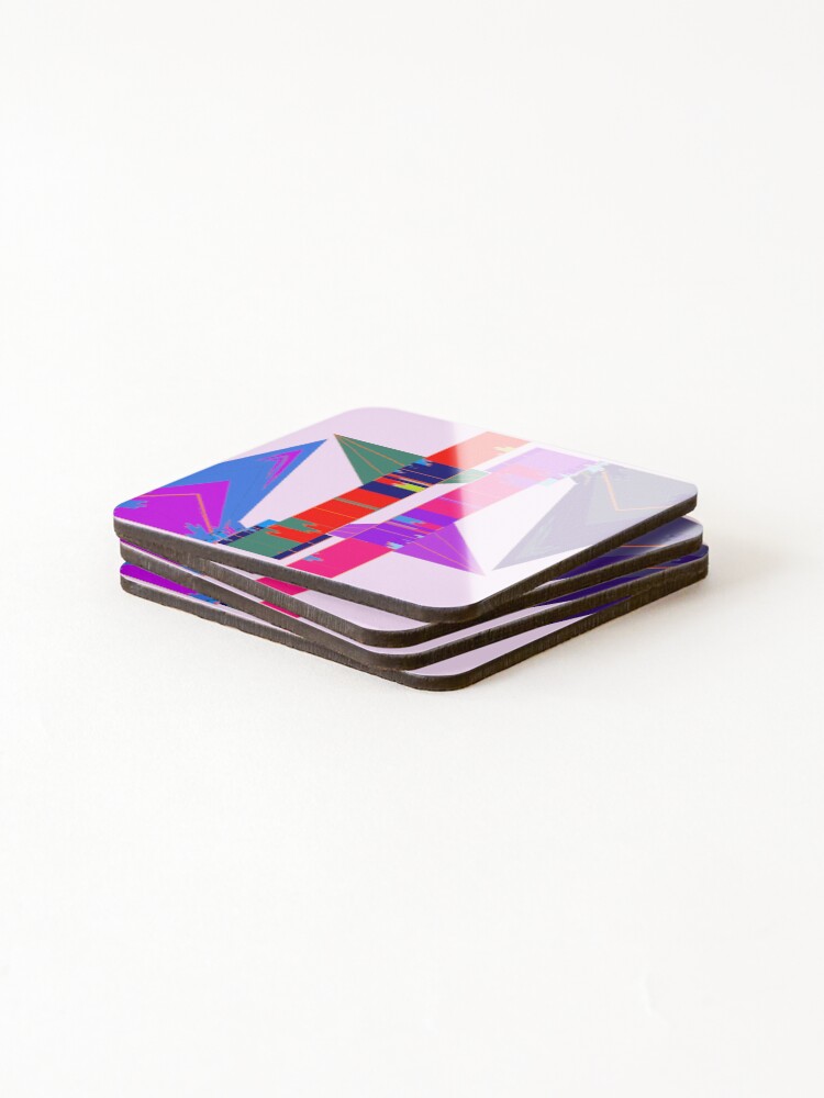 Thumbnail 4 of 5, Coasters (Set of 4), Colorful Abstract Distorted Triangles designed and sold by WilhelmLyons.