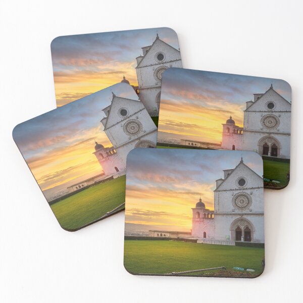 Item preview, Assisi, San Francesco Basilica church at sunset. Umbria, Italy. designed and sold by Stefano Orazzini.