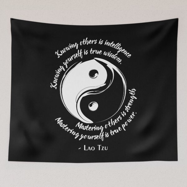 Item preview, Lao Tzu Quote ,Knowing others is intelligence, knowing yourself is true wisdom, Mastering others is strength, mastering yourself is true power, Lao Tzu, Tao Te Ching designed and sold by Koihl.