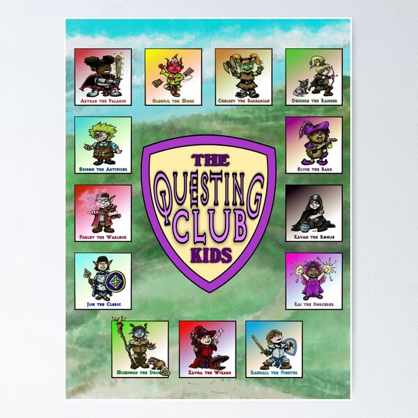 Item preview, Questing Kids Club Poster designed and sold by artisanspark.