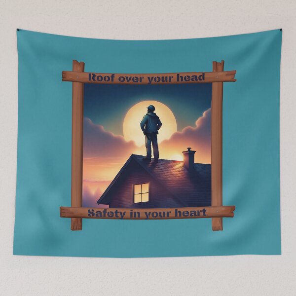 Item preview, Roof over your head Safety in your heart, Dachdecker, Dachdeckermeister, roofer, dekarz, designed and sold by GOLDENGARDENART.
