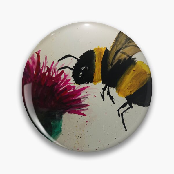 Item preview, Bee and flower painting  designed and sold by Peachy-artstuff.