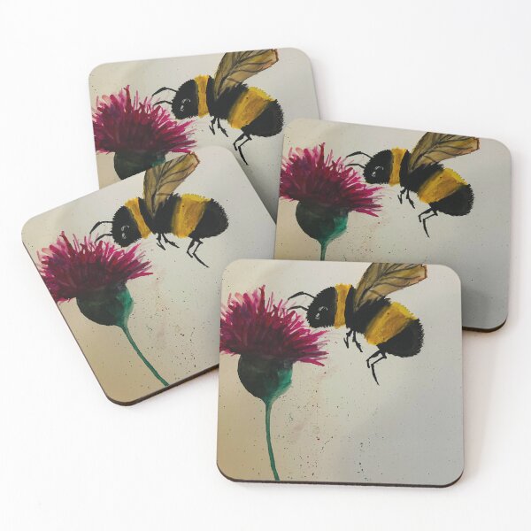 Item preview, Bee and flower painting  designed and sold by Peachy-artstuff.