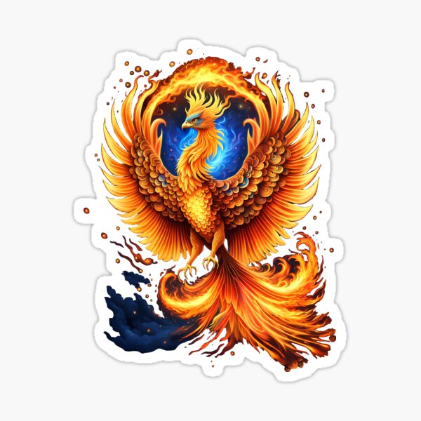 Blue Flame Phoenix Sticker