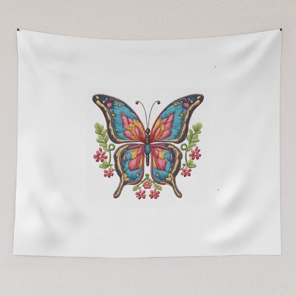 Item preview,  Hand-Embroidered Butterfly: Art in Threads - Unique Designs with Golden Shine designed and sold by branaghbel.