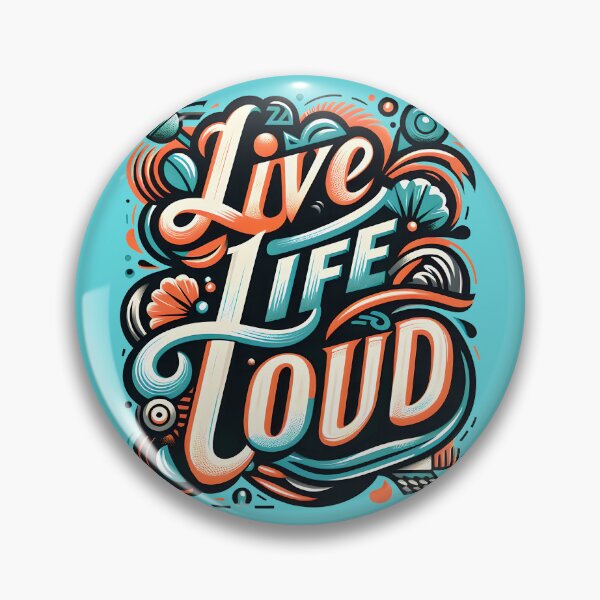 Item preview, Live Life Loud, typography designed and sold by maxmaj.