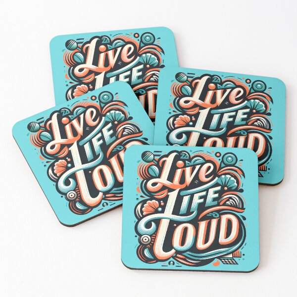 Item preview, Live Life Loud, typography designed and sold by maxmaj.