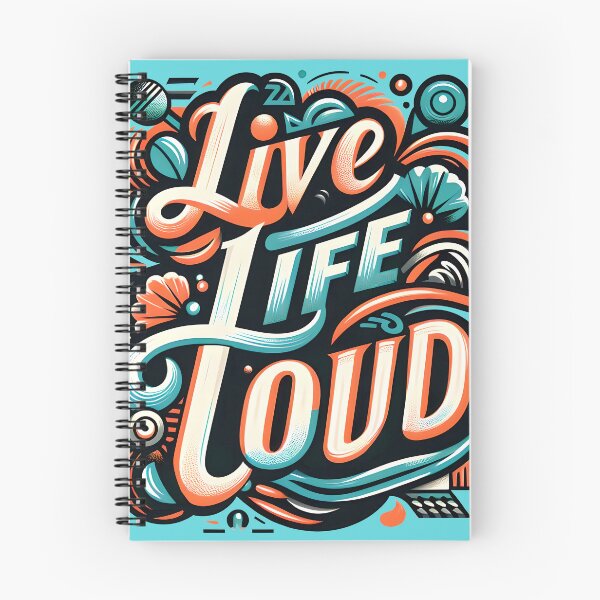 Item preview, Live Life Loud, typography designed and sold by maxmaj.