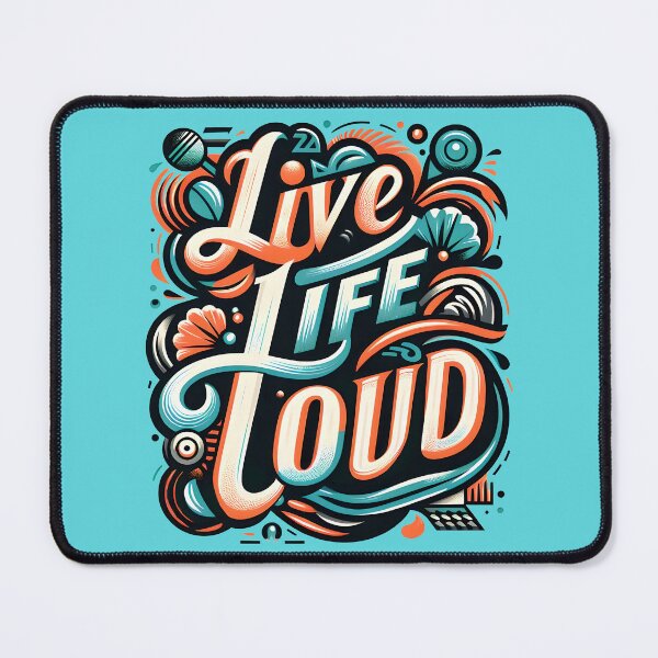 Item preview, Live Life Loud, typography designed and sold by maxmaj.