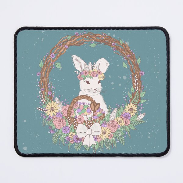 Item preview, Watercolor Easter Bunny Wreath Art designed and sold by Chloes-drawings.