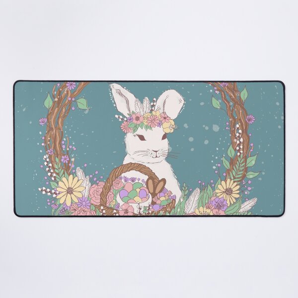 Item preview, Watercolor Easter Bunny Wreath Art designed and sold by Chloes-drawings.