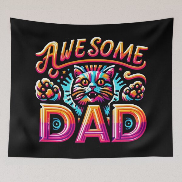 Item preview, Awesome Cat Dad designed and sold by TattedWolf.