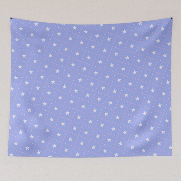 Item preview, Pink & White Stars Sequenced Blue Grid Colorful Pattern  designed and sold by Alchemy-A-La-G.