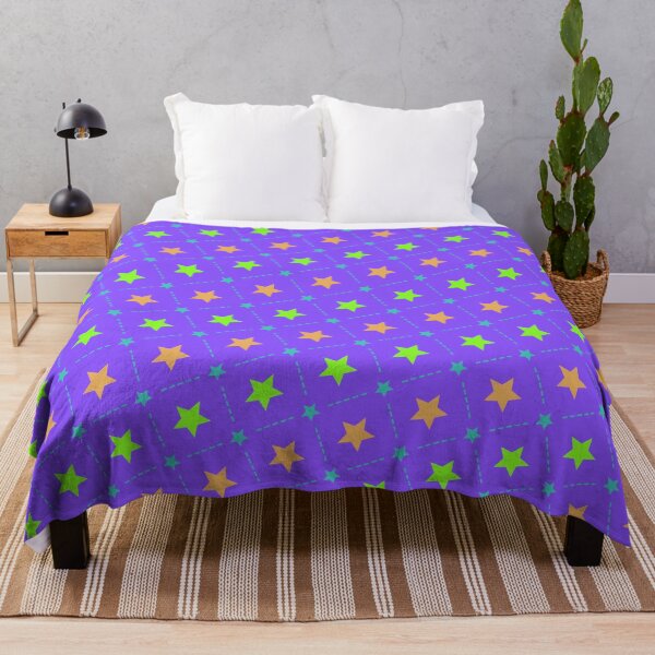 Item preview, Various Happy Colored Stars On Purple Grid Pattern designed and sold by Alchemy-A-La-G.