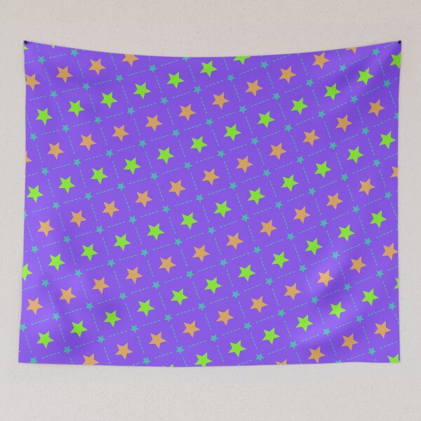 Item preview, Various Happy Colored Stars On Purple Grid Pattern designed and sold by Alchemy-A-La-G.