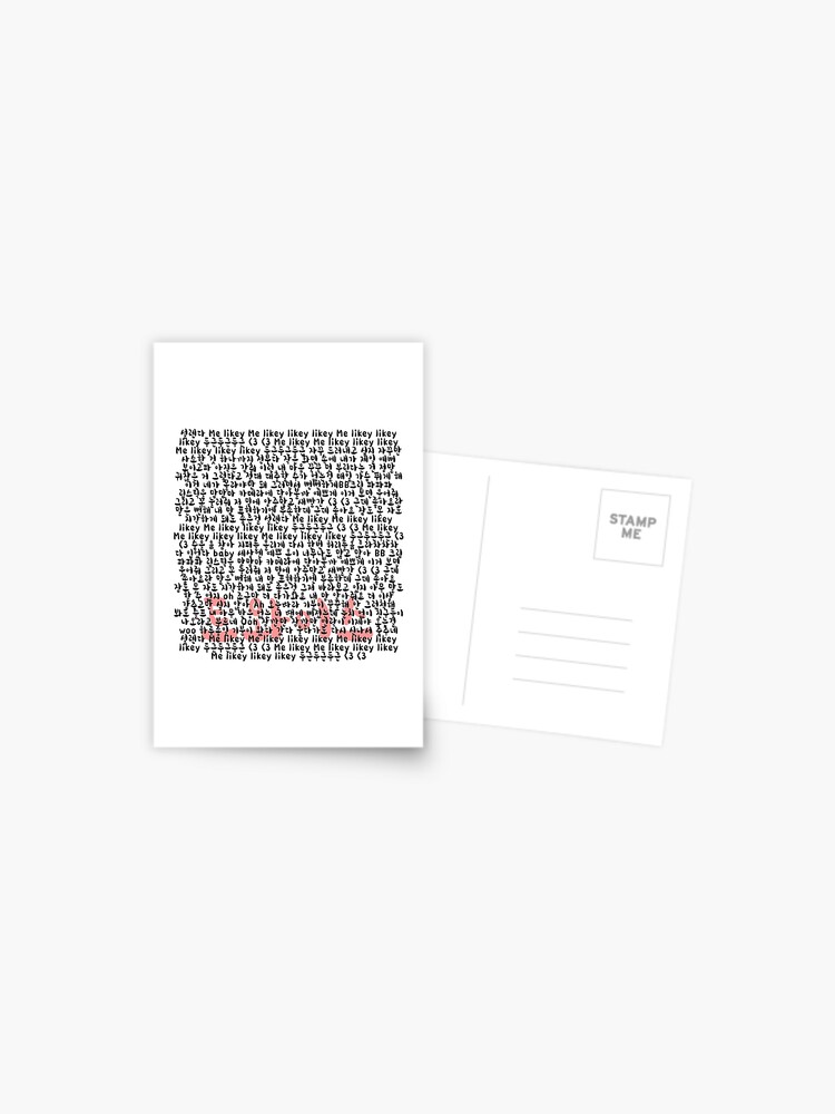 Twice Likey Lyrics Shirt Kpop Postcard By Kpopred Redbubble