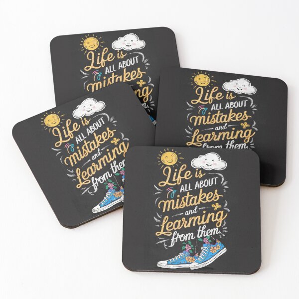 Item preview, "Life is All About Mistakes and Learning From Them" Flowers Life Quote designed and sold by redask2me.