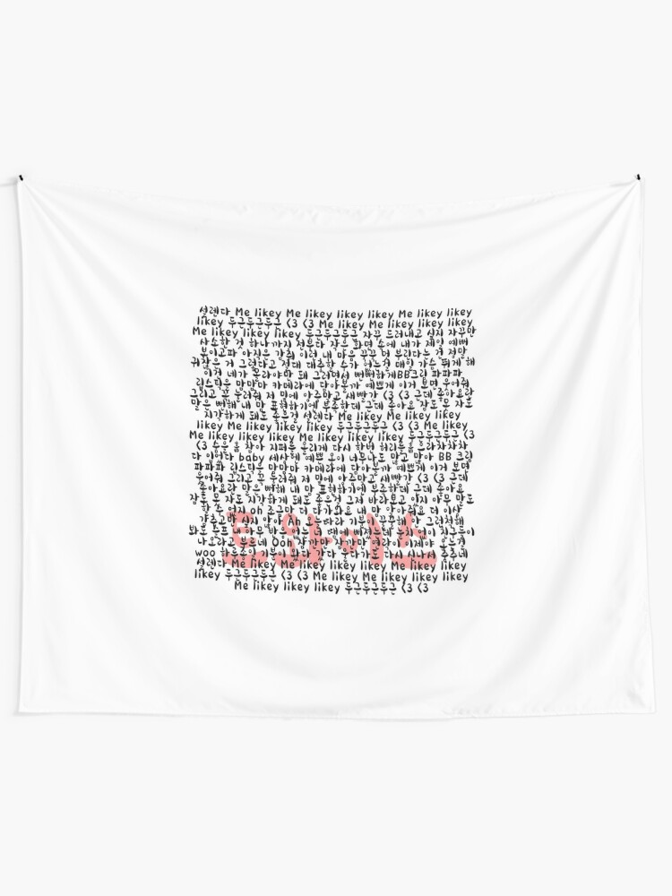 Twice Likey Lyrics Shirt Kpop Tapestry By Kpopred Redbubble