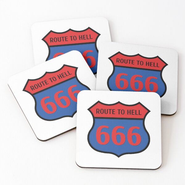 Item preview, traffic sign, route to hell, 666 designed and sold by Numbers-Art.