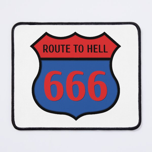 Item preview, traffic sign, route to hell, 666 designed and sold by Numbers-Art.