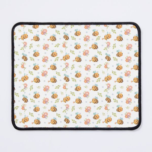 Item preview, "Blooms & Buzz: Floral and Bee Seamless Pattern" designed and sold by hjian8219.