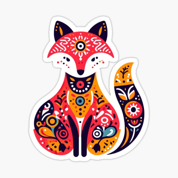 Item preview, Vibrant Folk Art Fox Design - Bohemian Charm designed and sold by Studio70Nine.