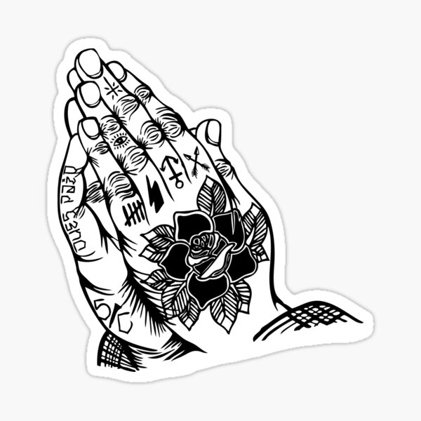 New False Tattoo Prayer Hand Men Women Arm Chest Back Body Art Temporary  Sticker | eBay