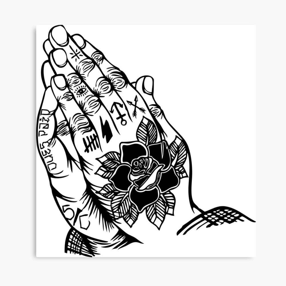TATTOO FLASH POSTER【 Praying Hands 】 Praying Hands Tattooed