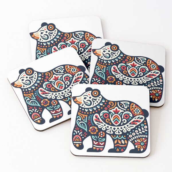 Item preview, Vibrant Folk Art Bear - Bohemian Beauty designed and sold by Studio70Nine.