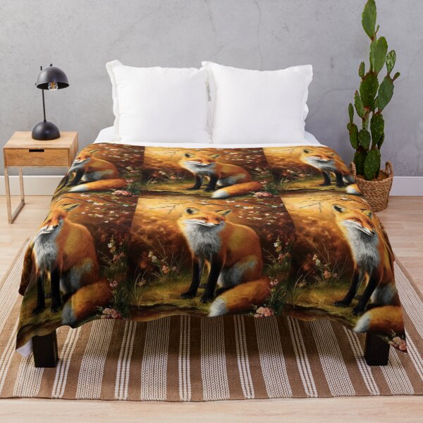 Item preview, Fox Portrait. Spring fox, floral fox, vintage fox, fox painting, Rembrandt van Rijnstyle designed and sold by FoxVibes.