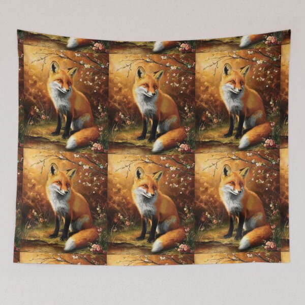 Artikelvorschau, Fuchs-Porträt. Frühlingsfuchs, Blumenfuchs, Vintage-Fuchs, Fuchs-Gemälde, Rembrandt van Rijnstyle entworfen und verkauft von FoxVibes.