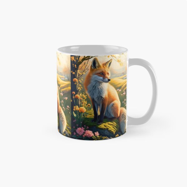 Item preview, Fox Portrait. Spring fox, floral fox, vintage fox, fox painting, Rembrandt van Rijnstyle designed and sold by FoxVibes.