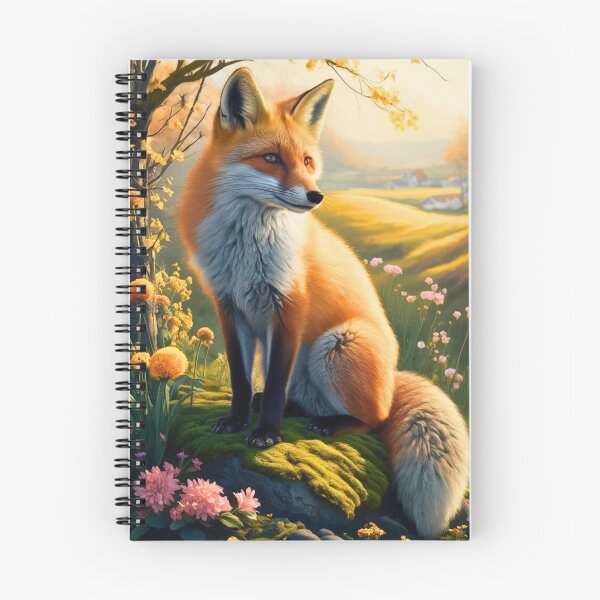 Item preview, Fox Portrait. Spring fox, floral fox, vintage fox, fox painting, Rembrandt van Rijnstyle designed and sold by FoxVibes.